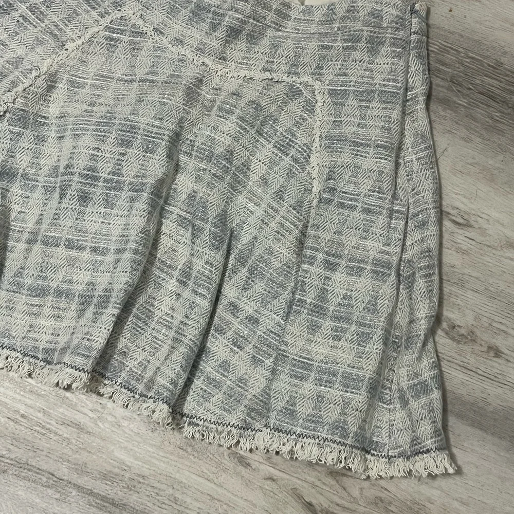 Rebecca Taylor Small Tweed Skirt Blue Cream - Picture 2 of 5